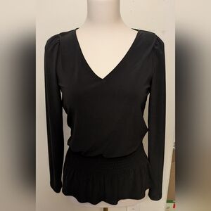 WHBM Elegant Black V-Neck Women's Top